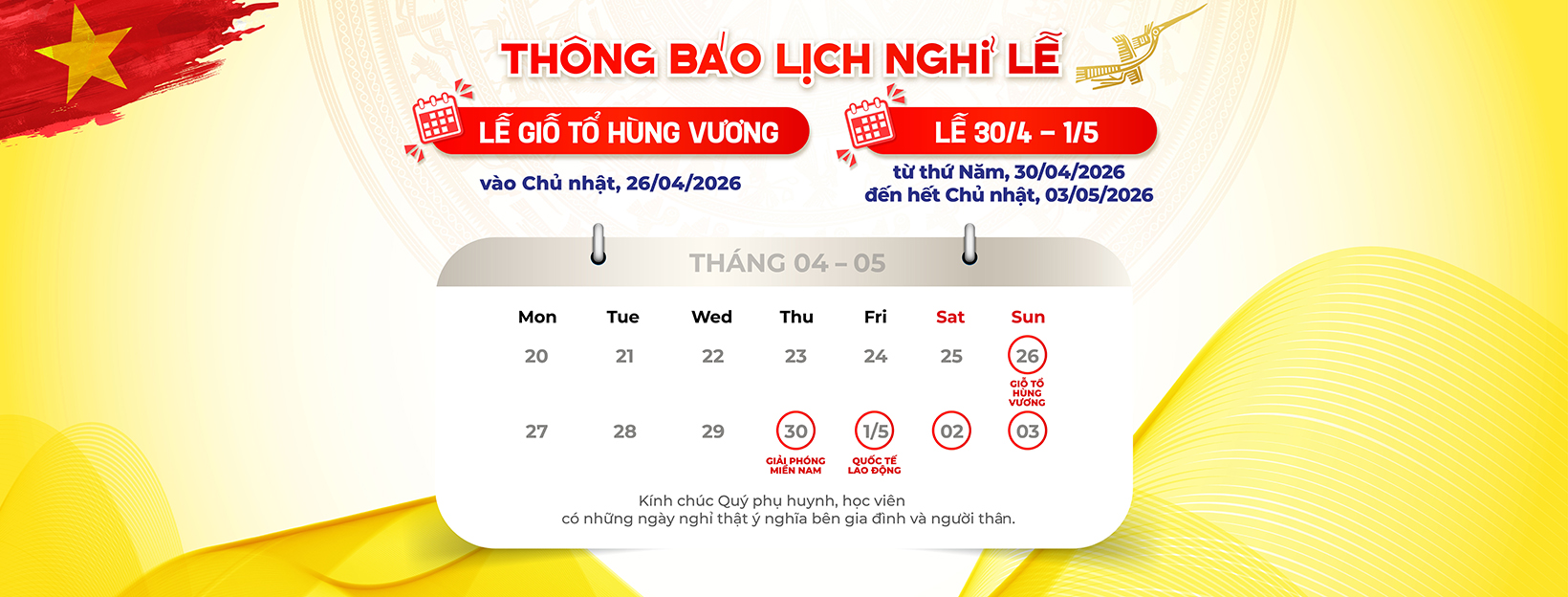 thông báo nghỉ lễ giỗ tổ và 30-4