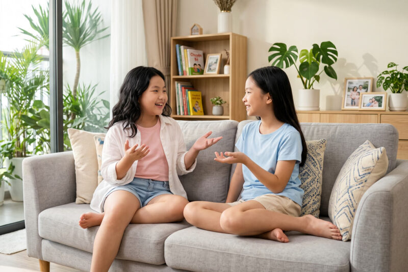 Làm sao để biến phòng khách thành "sân khấu" tiếng Anh của con mà không gây áp lực?