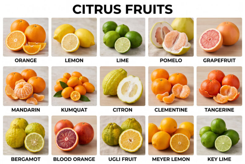 Nhóm trái cây có múi giàu Vitamin C (Citrus Fruits)