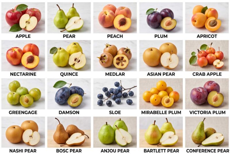 Nhóm trái cây hạt cứng và các loại táo, lê (Pome & Stone Fruits)