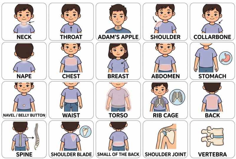 Từ vựng chỉ phần cổ và thân trên