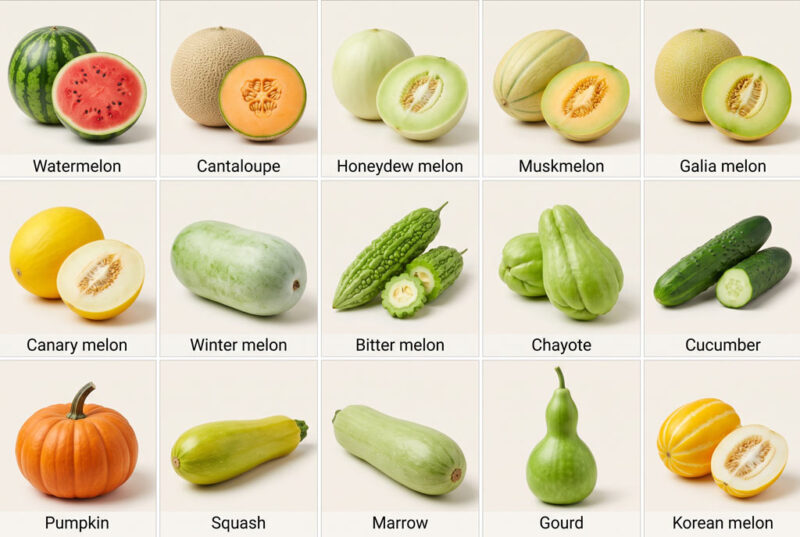 Nhóm các loại dưa và quả họ bầu bí (Cucurbitaceae)