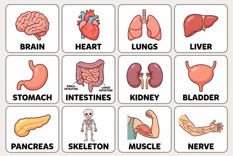 Từ vựng giải phẫu tiếng Anh cơ bản về nội tạng và hệ thống bên trong