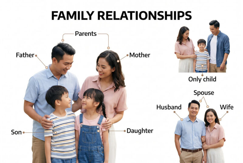 Từ vựng về bố mẹ và con cái