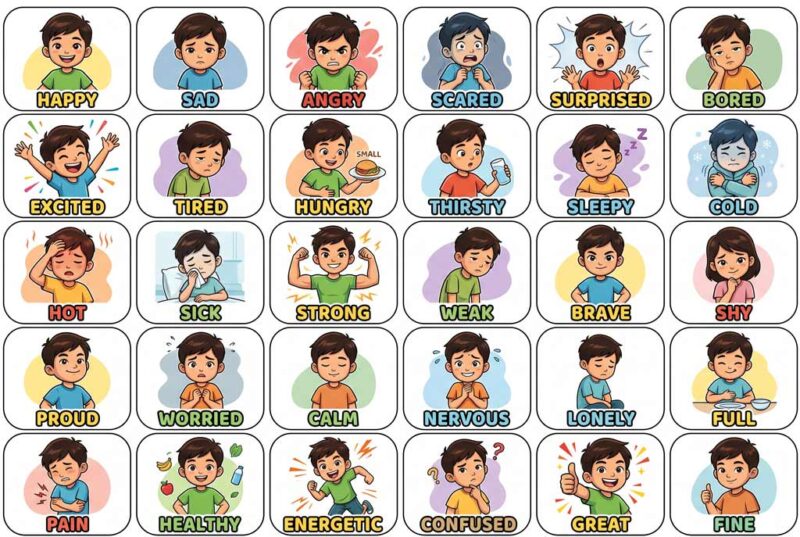 Từ vựng về cảm xúc và trạng thái cơ thể