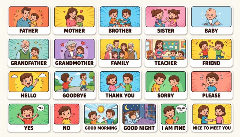 Từ vựng về gia đình và các câu chào hỏi xã giao