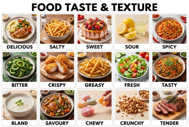 Hệ thống từ vựng mô tả hương vị và đặc điểm món ăn